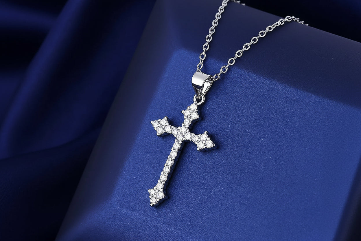 Sparkling Cross Pendant Necklace