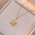 Spinning Flower Pendant Necklace