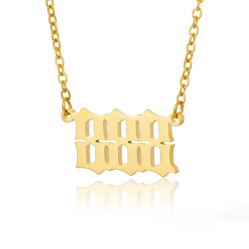 Angel Number Necklace - Gold