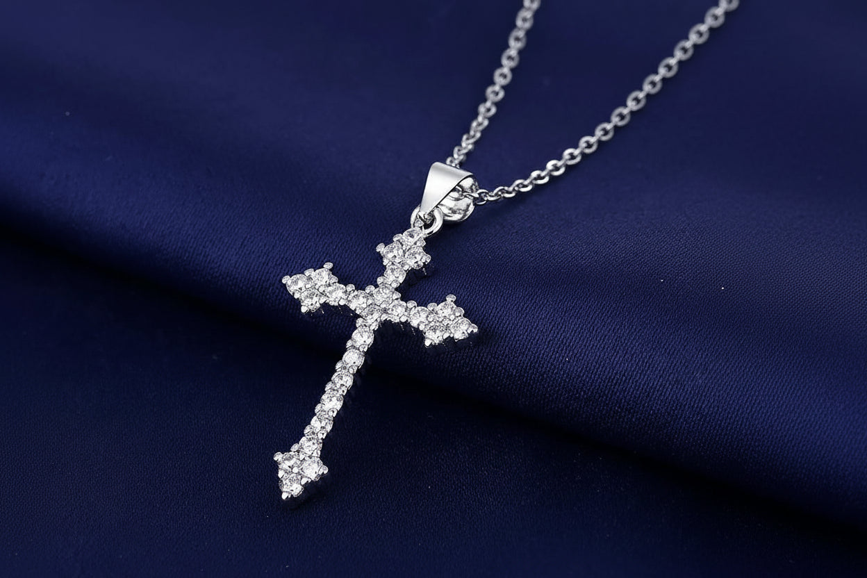 Sparkling Cross Pendant Necklace
