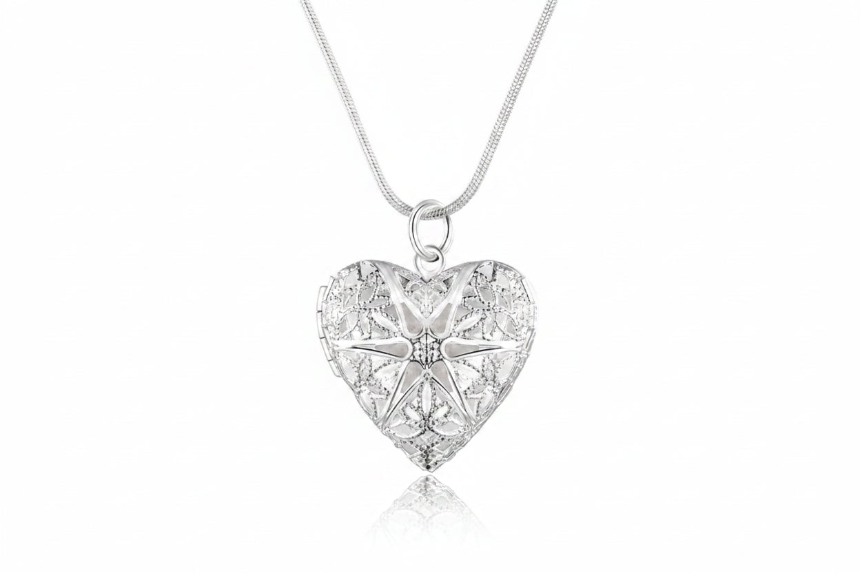 Silver Heart Photo Locket