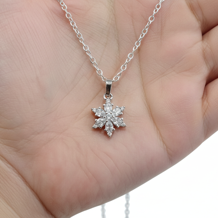 Sparkling Snowflake Necklace