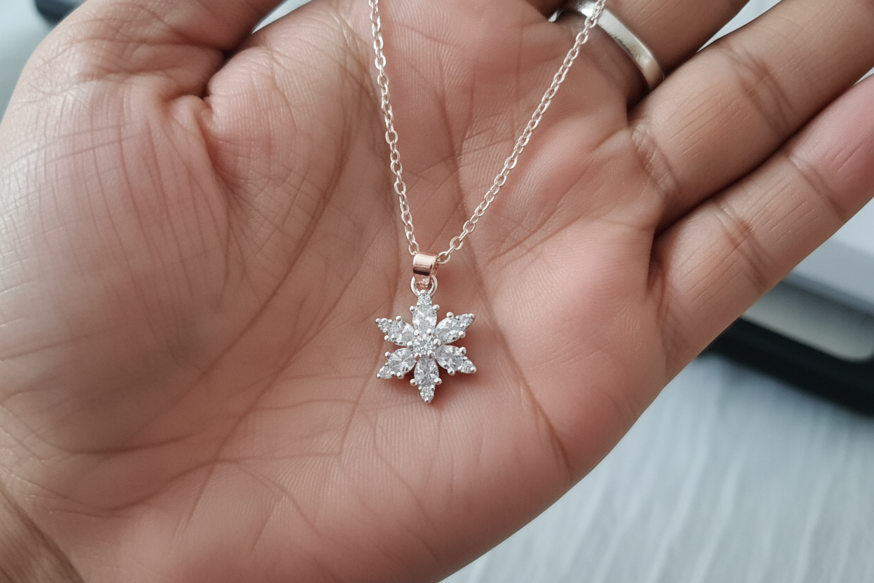 Sparkling Snowflake Necklace