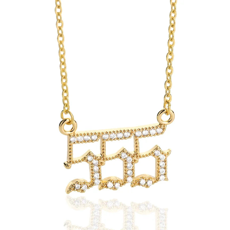 Angel Number Necklace - Gold