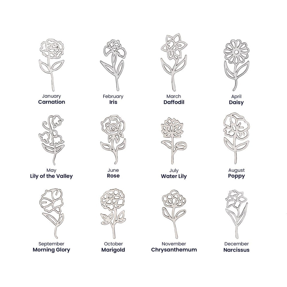 Birth Flower Name Necklace