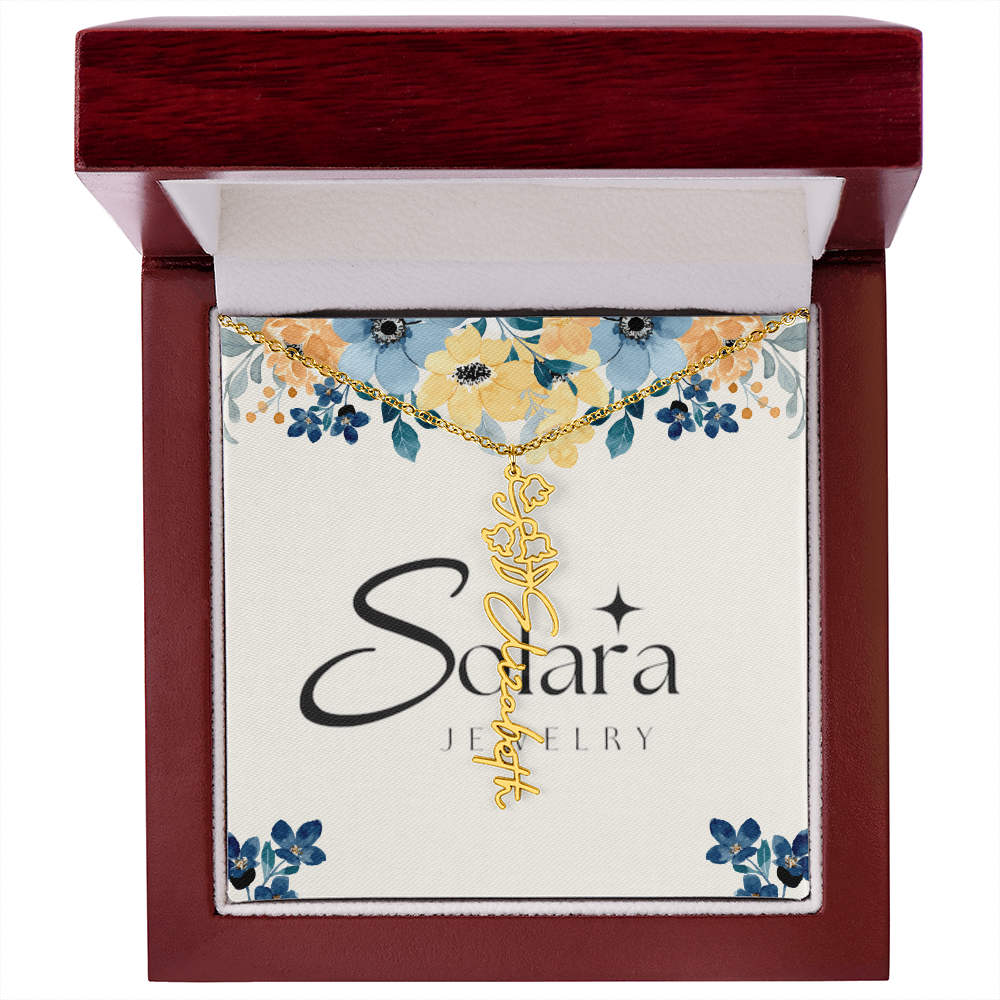 Birth Flower Name Necklace