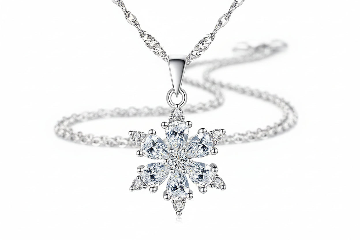 Sparkling Snowflake Necklace
